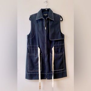 Lee Matthews zip-up dress in navy blue